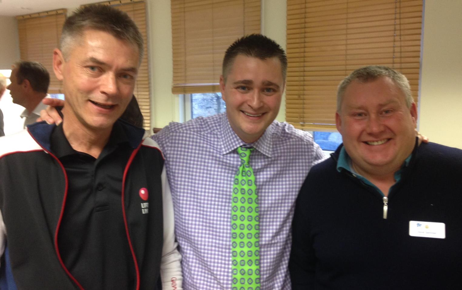 Robert Hansen (left) and David Gemmell (Right) with Dr Jason Koenigsfeld Sr. Vice President, Professional Development Club Managers Association of America