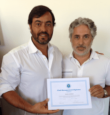 Miguel receiving his Club Management Diploma from the President of the Portuguese Club Managers Association João Paulo Sousa.