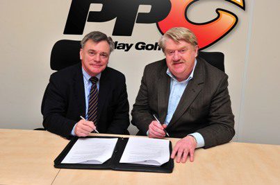 PowerPlay Golf Chairman Ken Schofield CBE (left) with Executive Director 